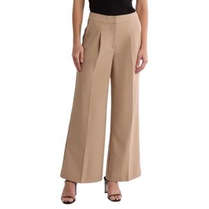 Nanette Lepore Camel Tan Pleat Front Wide-Leg Pants NWT Size‎ L